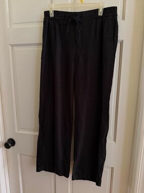 Old Navy Black Elastic-Waist Linen blend Pants